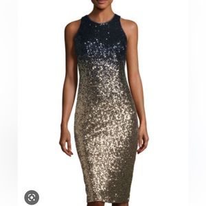 Nicole Miller New York midnight Midi dress size 2